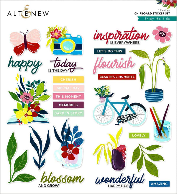 Chinesecrafts Embellishments Enjoy the Ride Chipboard Sticker Set