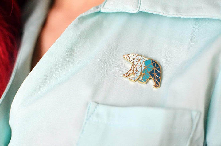 PinSource Embellishments Geometric Bear Enamel Pin