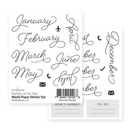 Months of the Year Washi Paper Sticker Set