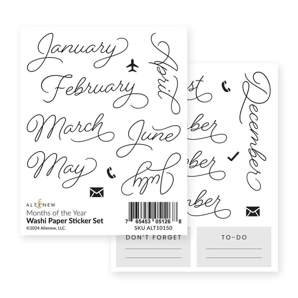 Months of the Year Washi Paper Sticker Set