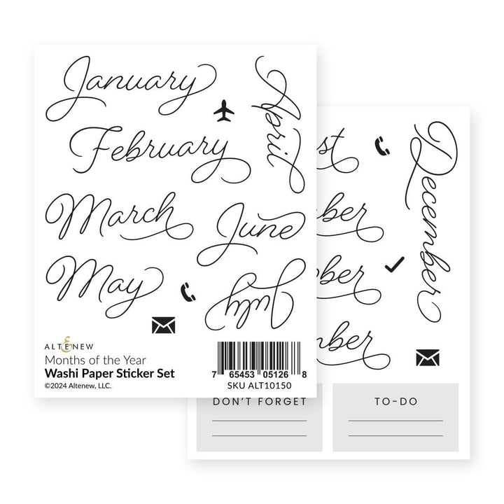 Months of the Year Washi Paper Sticker Set