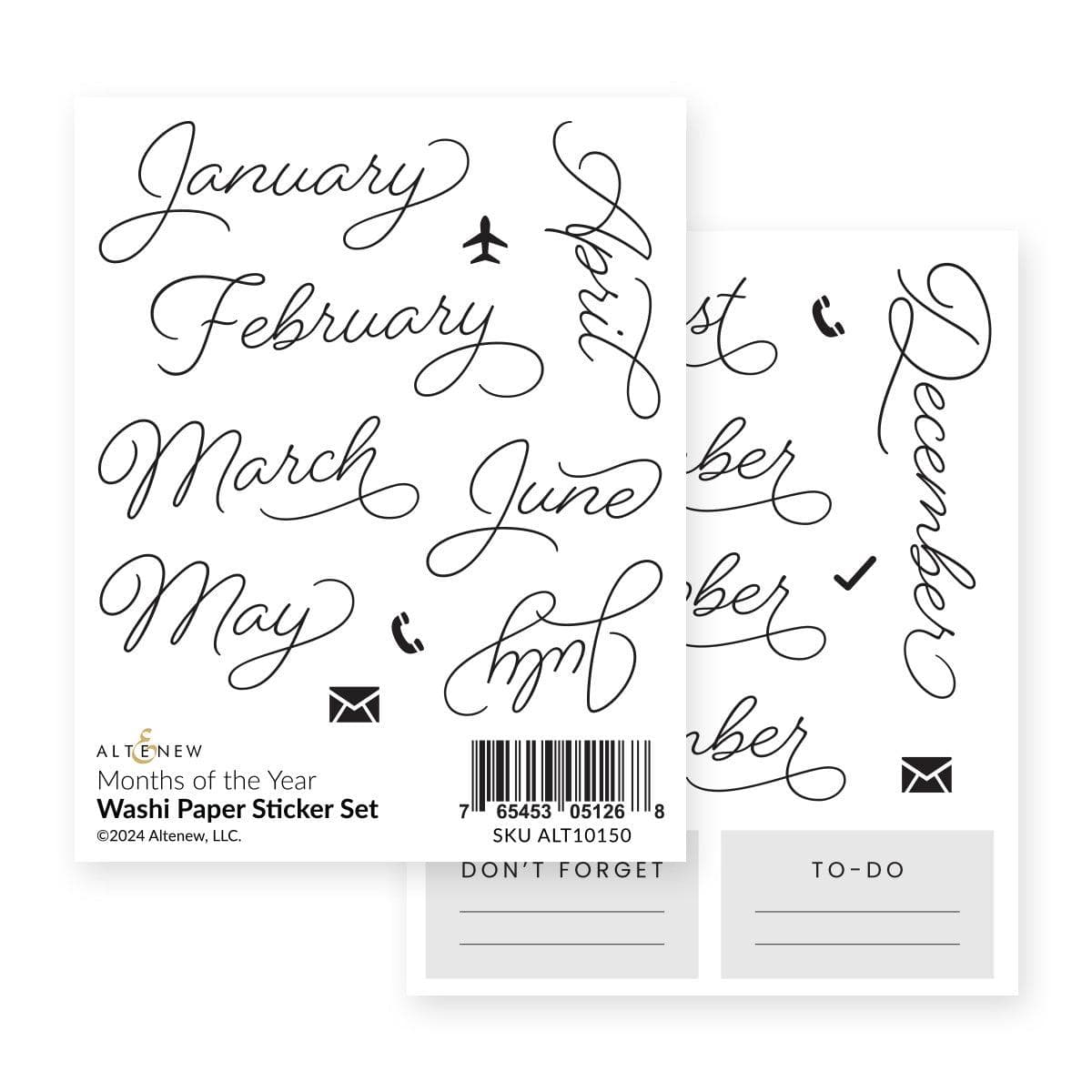 Months of the Year Washi Paper Sticker Set