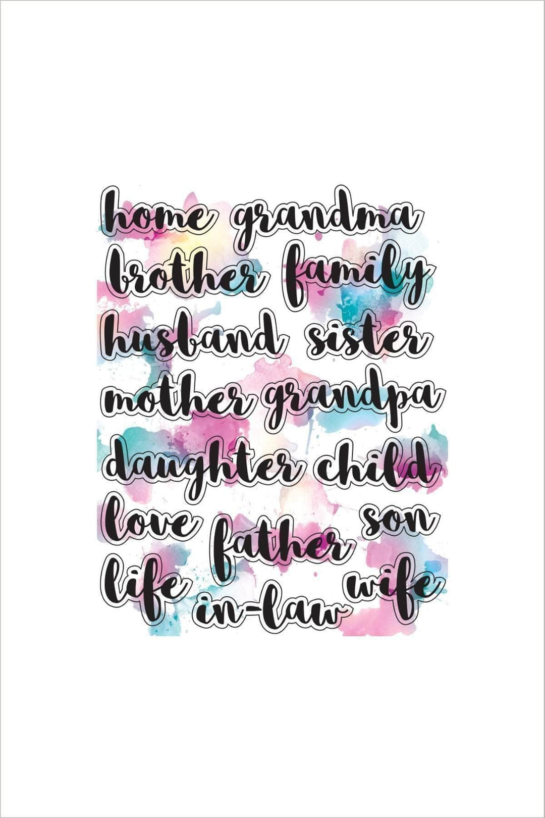 Altenew Embellishments Our Family 8.5 X 11 Chipboard Stickers