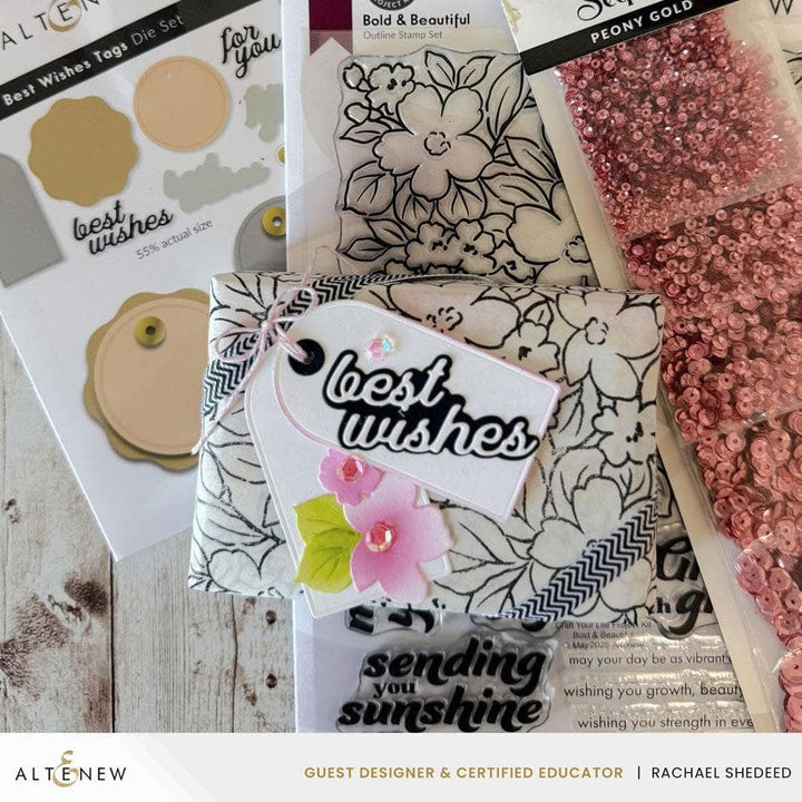 Stellar Sequins - Peony Gold