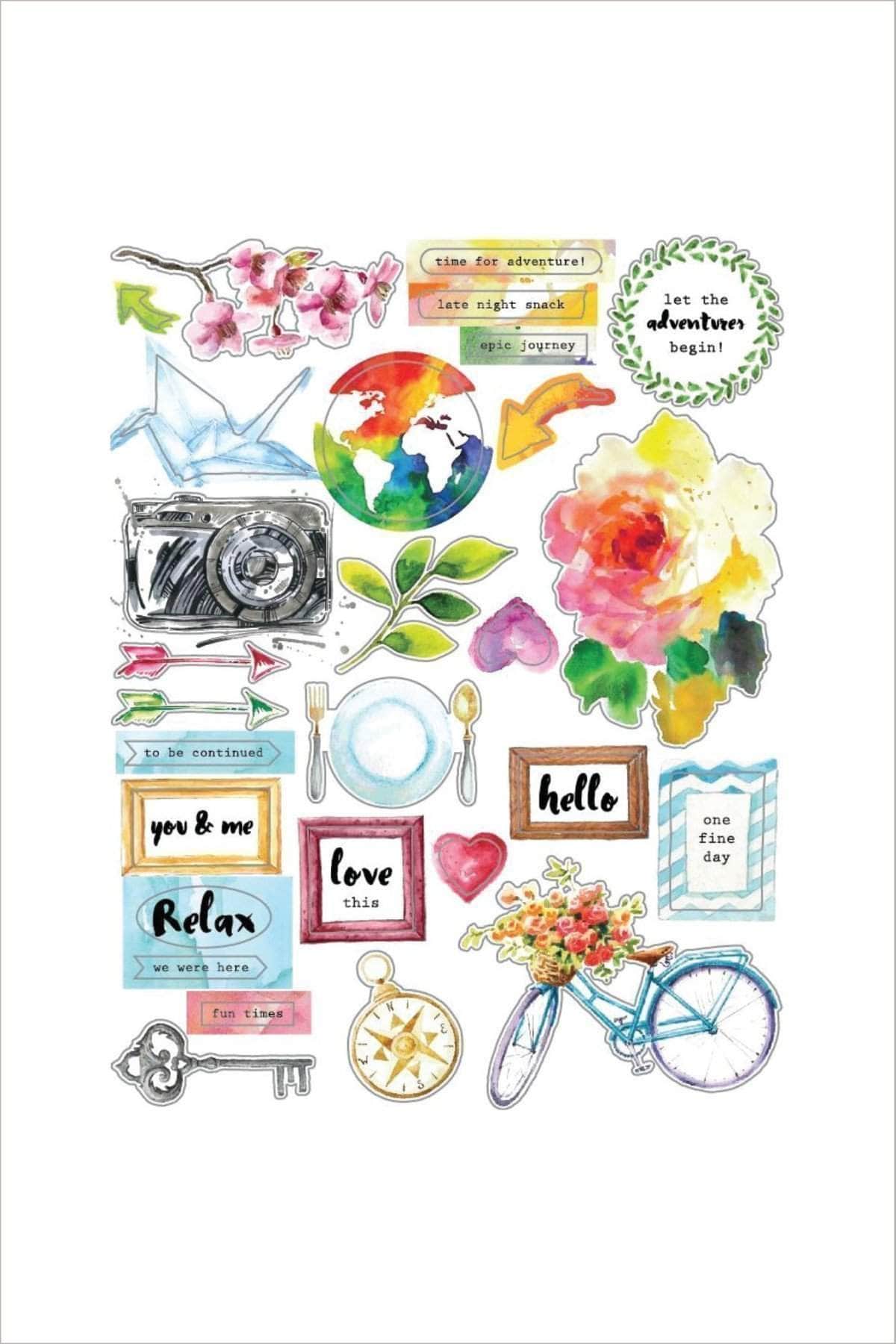 Altenew Scrapbook Reflection Collection Chipboard Sticker Sheet