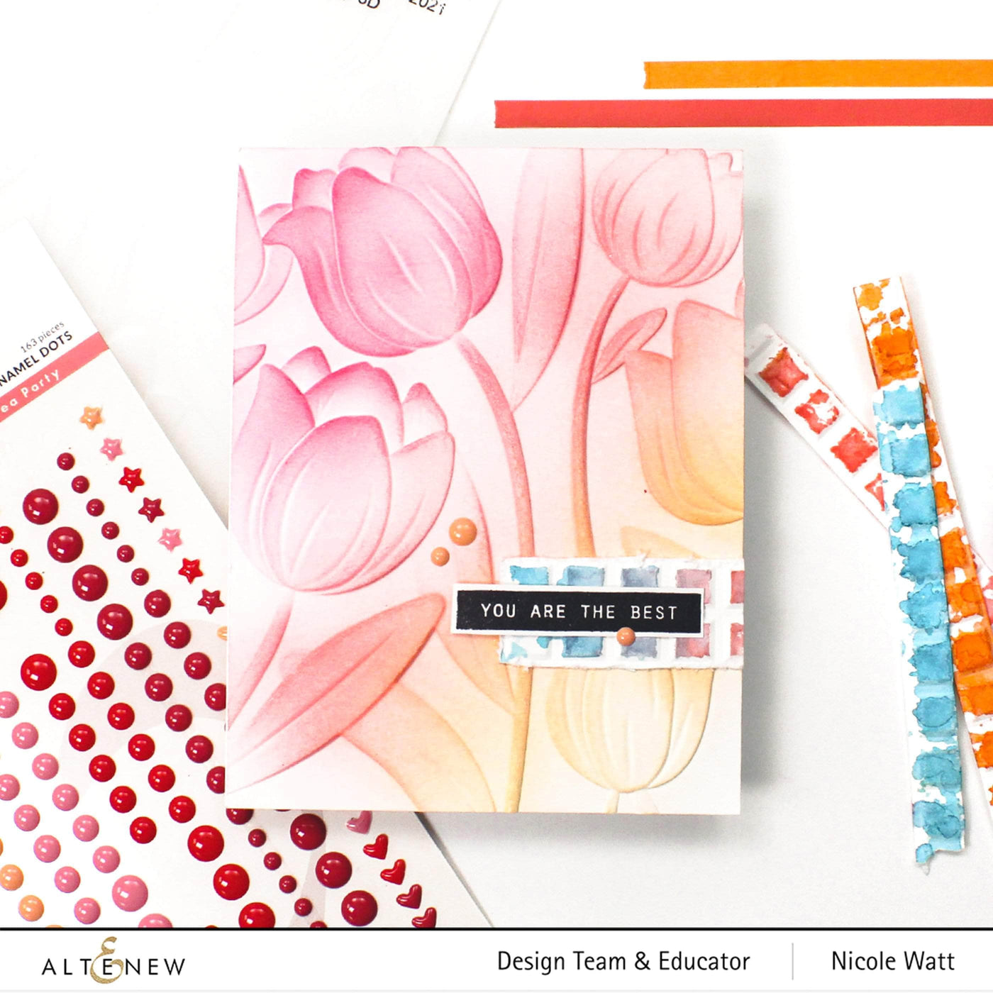 Altenew Embossing Folder & Alcohol Marker Bundle Tulip Embossing Folder & Artist Markers Set A Bundle