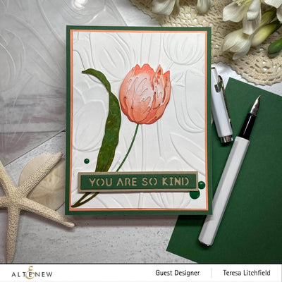 Altenew Embossing Folder & Alcohol Marker Bundle Tulip Embossing Folder & Artist Markers Set A Bundle