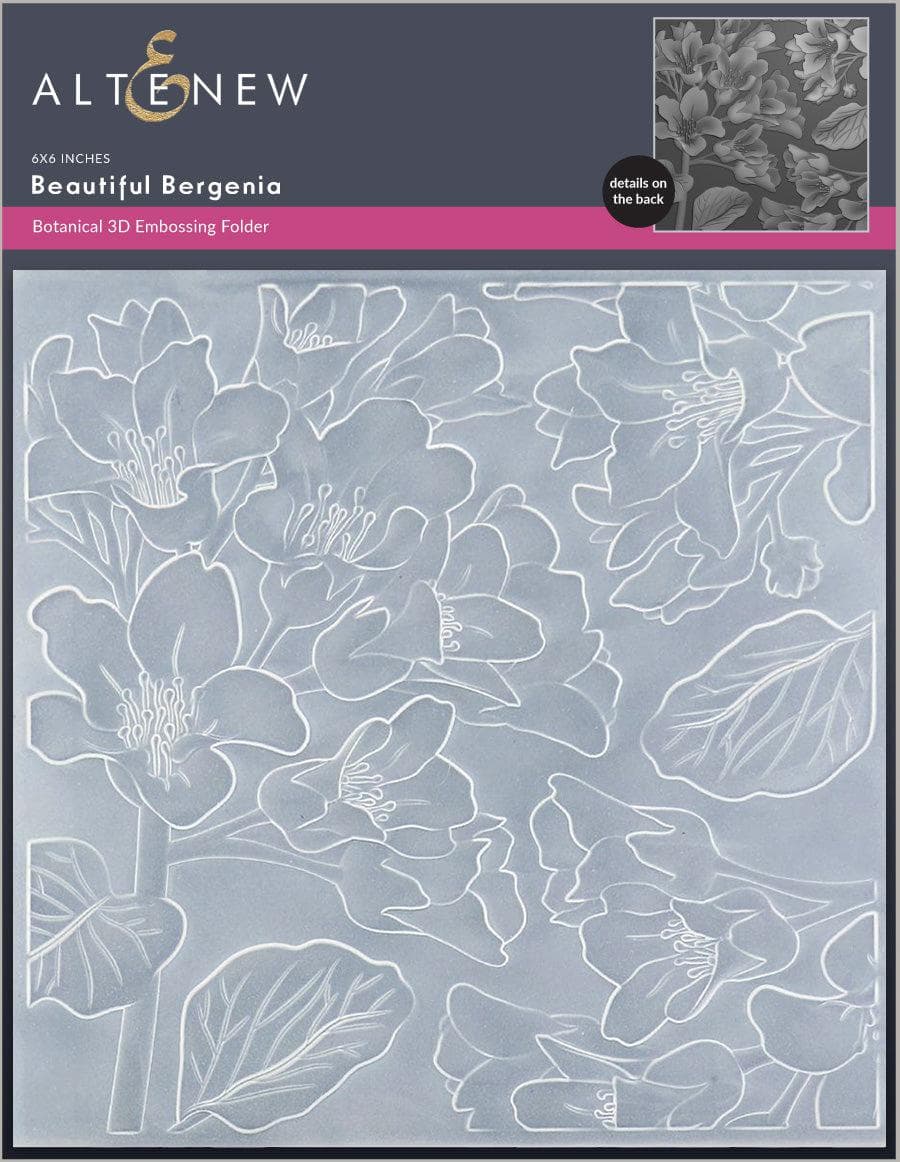 Part A-Glitz Art Craft Co.,LTD Embossing Folder Beautiful Bergenia 3D Embossing Folder