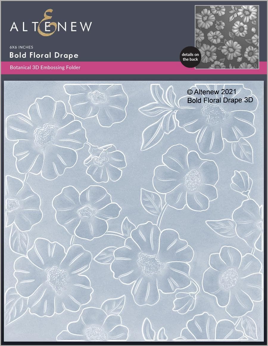 Part A-Glitz Art Craft Co.,LTD Embossing Folder Bold Floral Drape 3D Embossing Folder