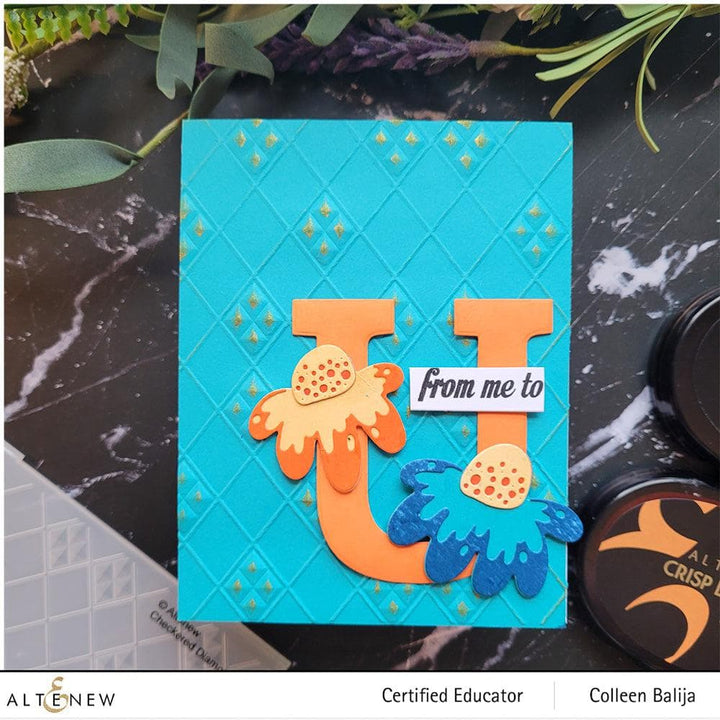 Part A-Glitz Art Craft Co.,LTD Embossing Folder Checkered Diamonds 3D Embossing Folder