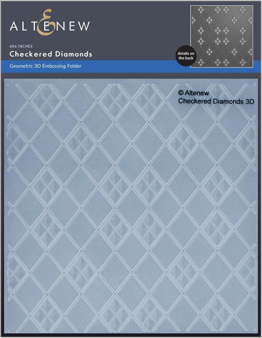 Part A-Glitz Art Craft Co.,LTD Embossing Folder Checkered Diamonds 3D Embossing Folder