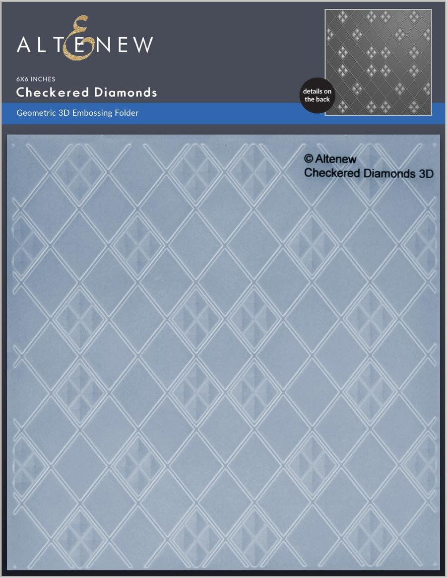 Part A-Glitz Art Craft Co.,LTD Embossing Folder Checkered Diamonds 3D Embossing Folder
