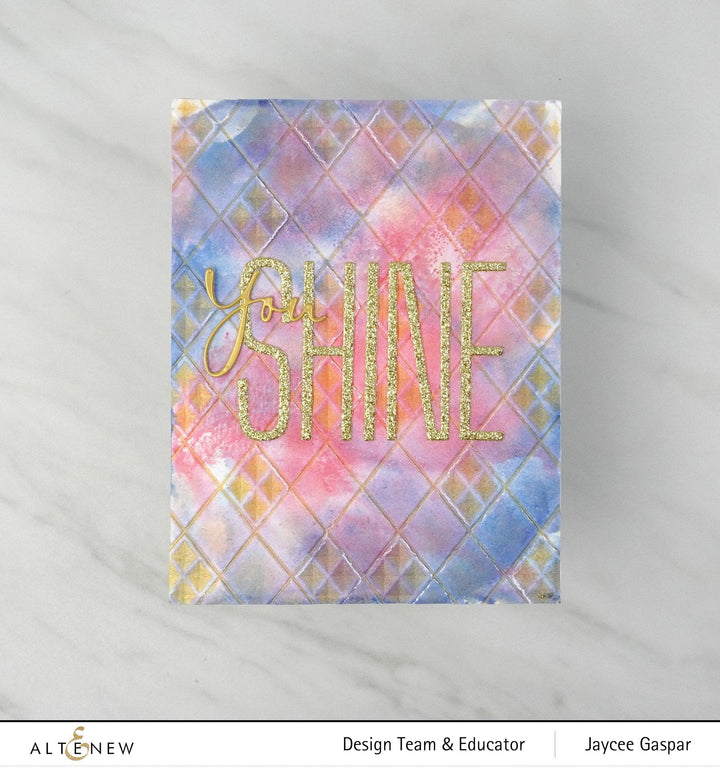 Part A-Glitz Art Craft Co.,LTD Embossing Folder Checkered Diamonds 3D Embossing Folder