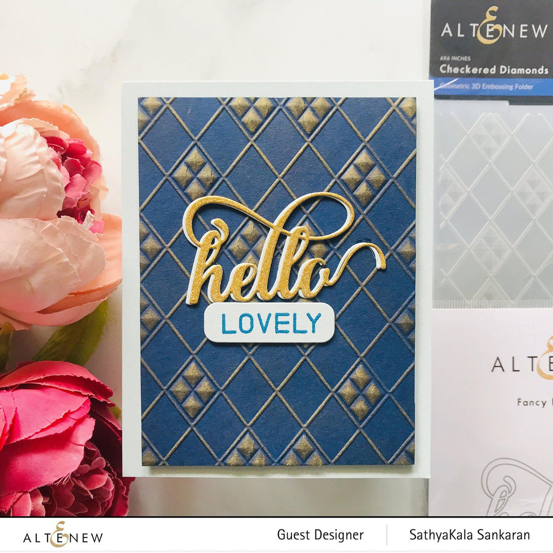 Part A-Glitz Art Craft Co.,LTD Embossing Folder Checkered Diamonds 3D Embossing Folder