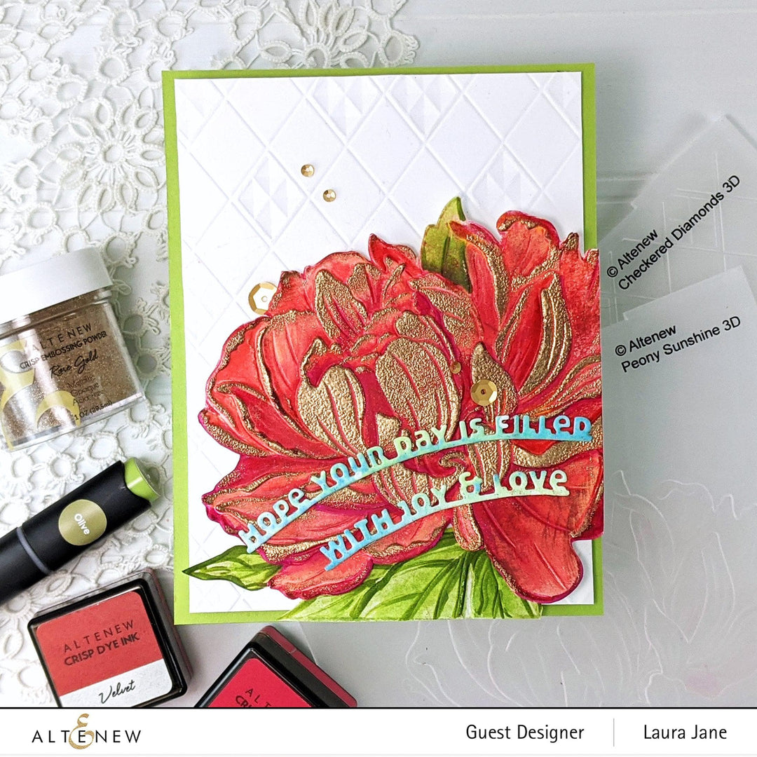 Part A-Glitz Art Craft Co.,LTD Embossing Folder Checkered Diamonds 3D Embossing Folder