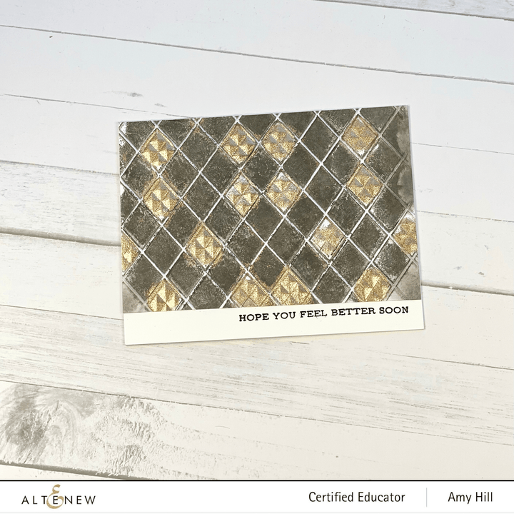 Part A-Glitz Art Craft Co.,LTD Embossing Folder Checkered Diamonds 3D Embossing Folder