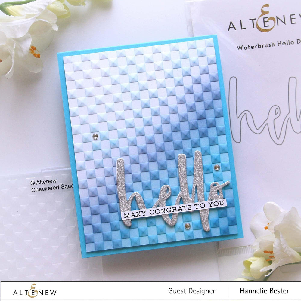 Part A-Glitz Art Craft Co.,LTD Embossing Folder Checkered Squares 3D Embossing Folder