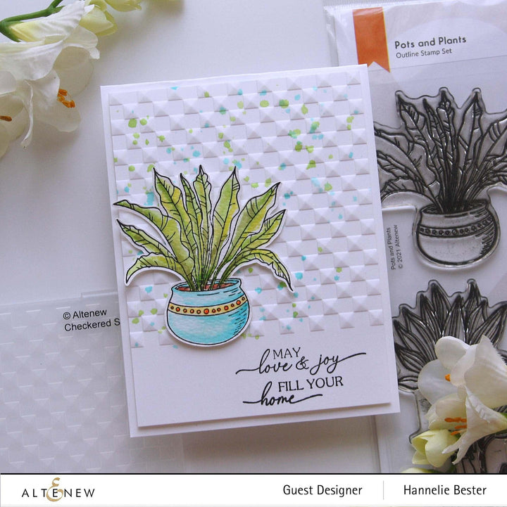 Part A-Glitz Art Craft Co.,LTD Embossing Folder Checkered Squares 3D Embossing Folder