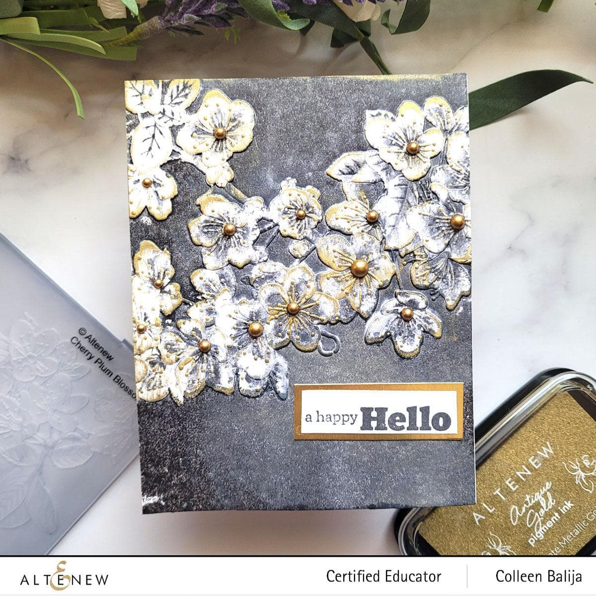 ベイリーフ プレミアムファイル ARS Cherry Plum Blossom 3D Embossing Folder | Altenew