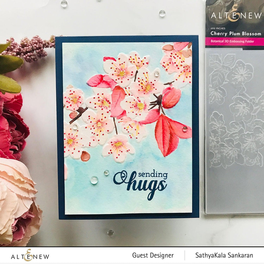 Part A-Glitz Art Craft Co.,LTD Embossing Folder Cherry Plum Blossom 3D Embossing Folder