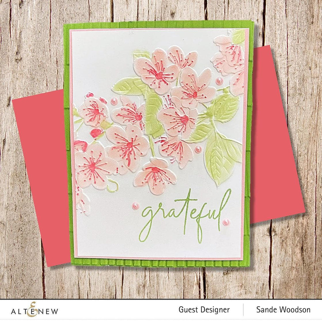Part A-Glitz Art Craft Co.,LTD Embossing Folder Cherry Plum Blossom 3D Embossing Folder