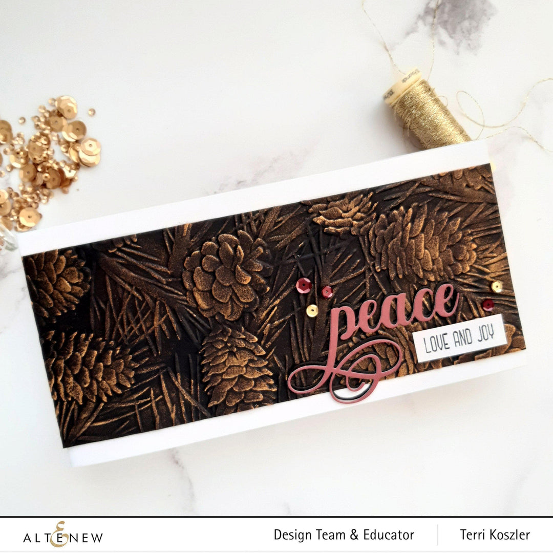 Part A-Glitz Art Craft Co.,LTD Embossing Folder Classic Pinecones Slim 3D Embossing Folder