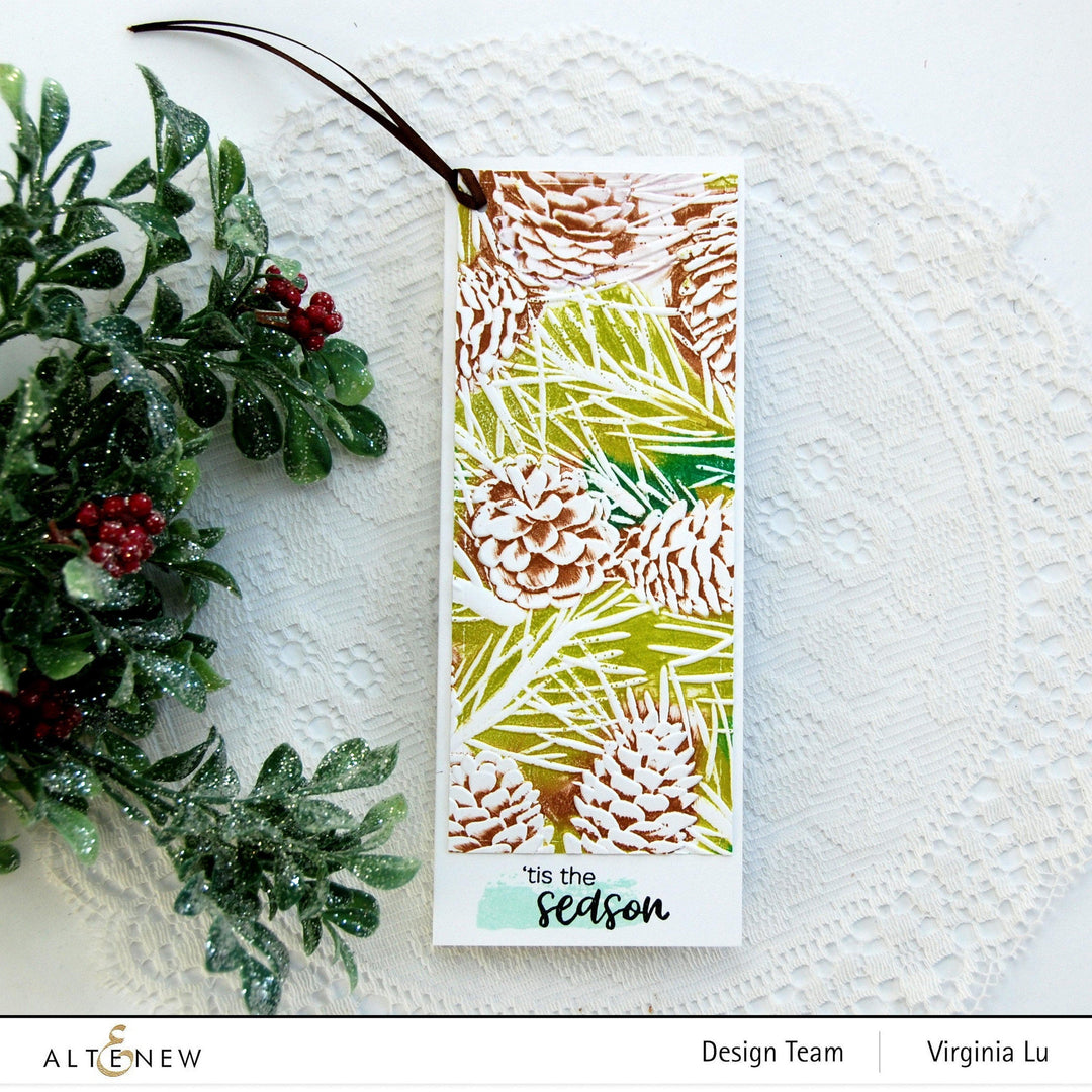 Part A-Glitz Art Craft Co.,LTD Embossing Folder Classic Pinecones Slim 3D Embossing Folder