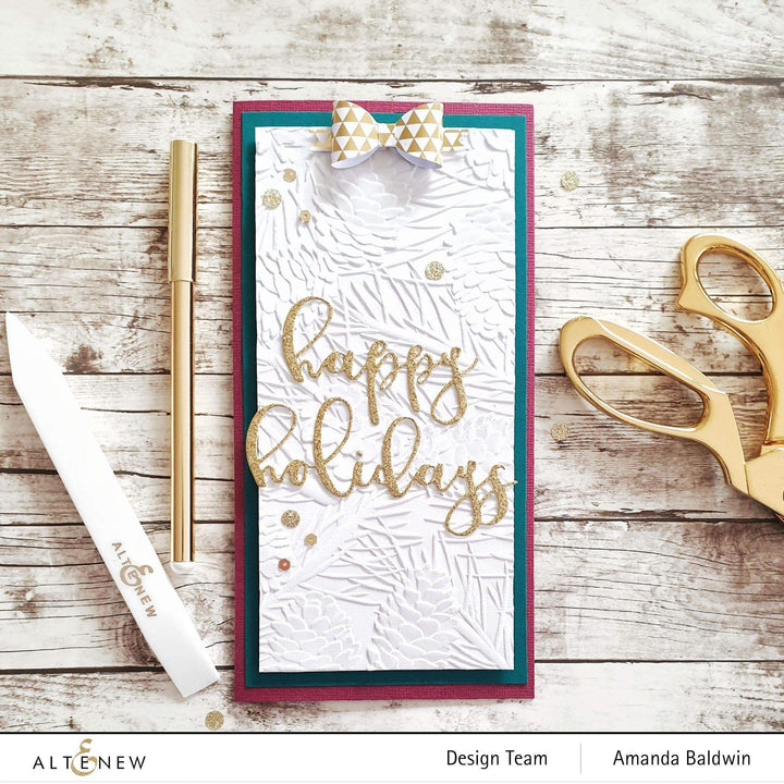 Part A-Glitz Art Craft Co.,LTD Embossing Folder Classic Pinecones Slim 3D Embossing Folder