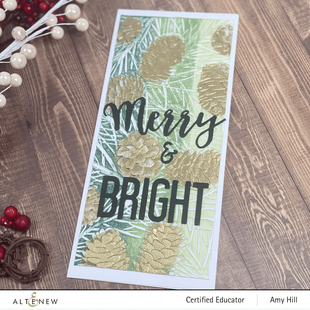 Part A-Glitz Art Craft Co.,LTD Embossing Folder Classic Pinecones Slim 3D Embossing Folder