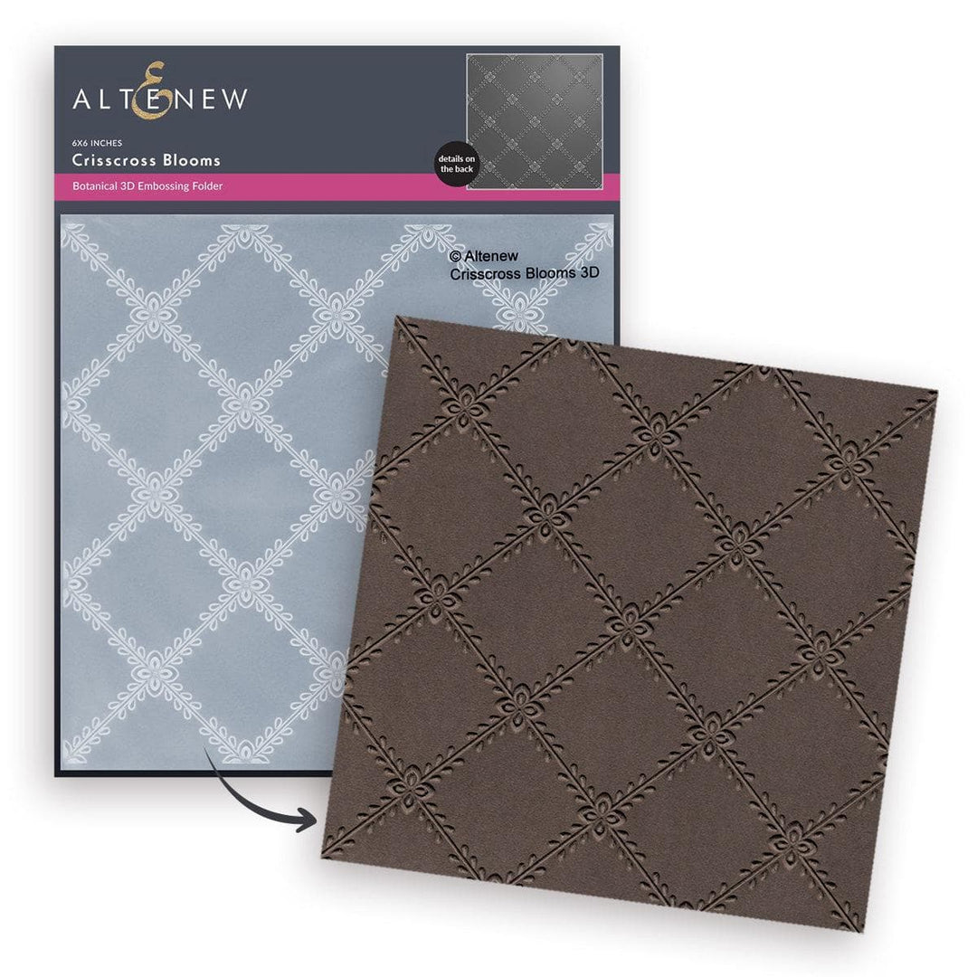Boo Embossing Folder Crisscross Blooms 3D Embossing Folder | Altenew