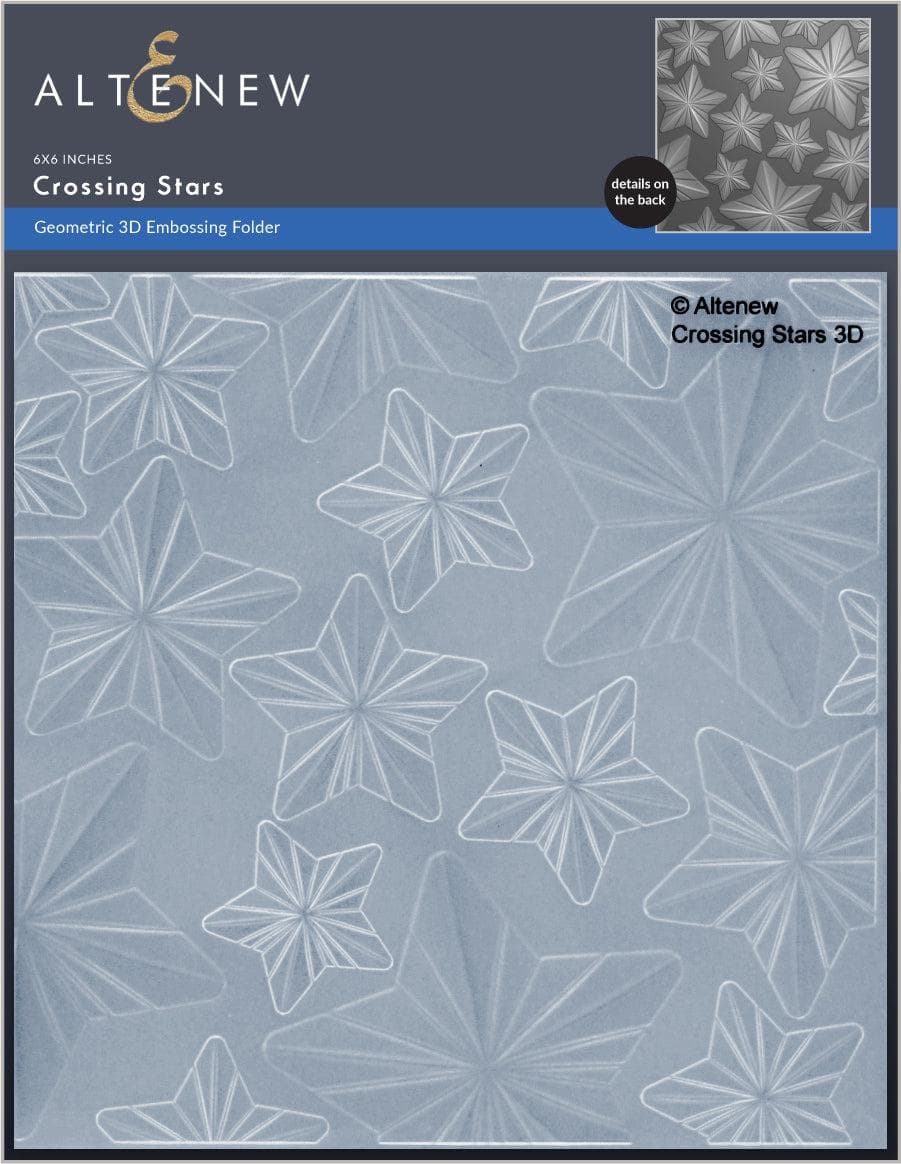 Part A-Glitz Art Craft Co.,LTD Embossing Folder Crossing Stars 3D Embossing Folder
