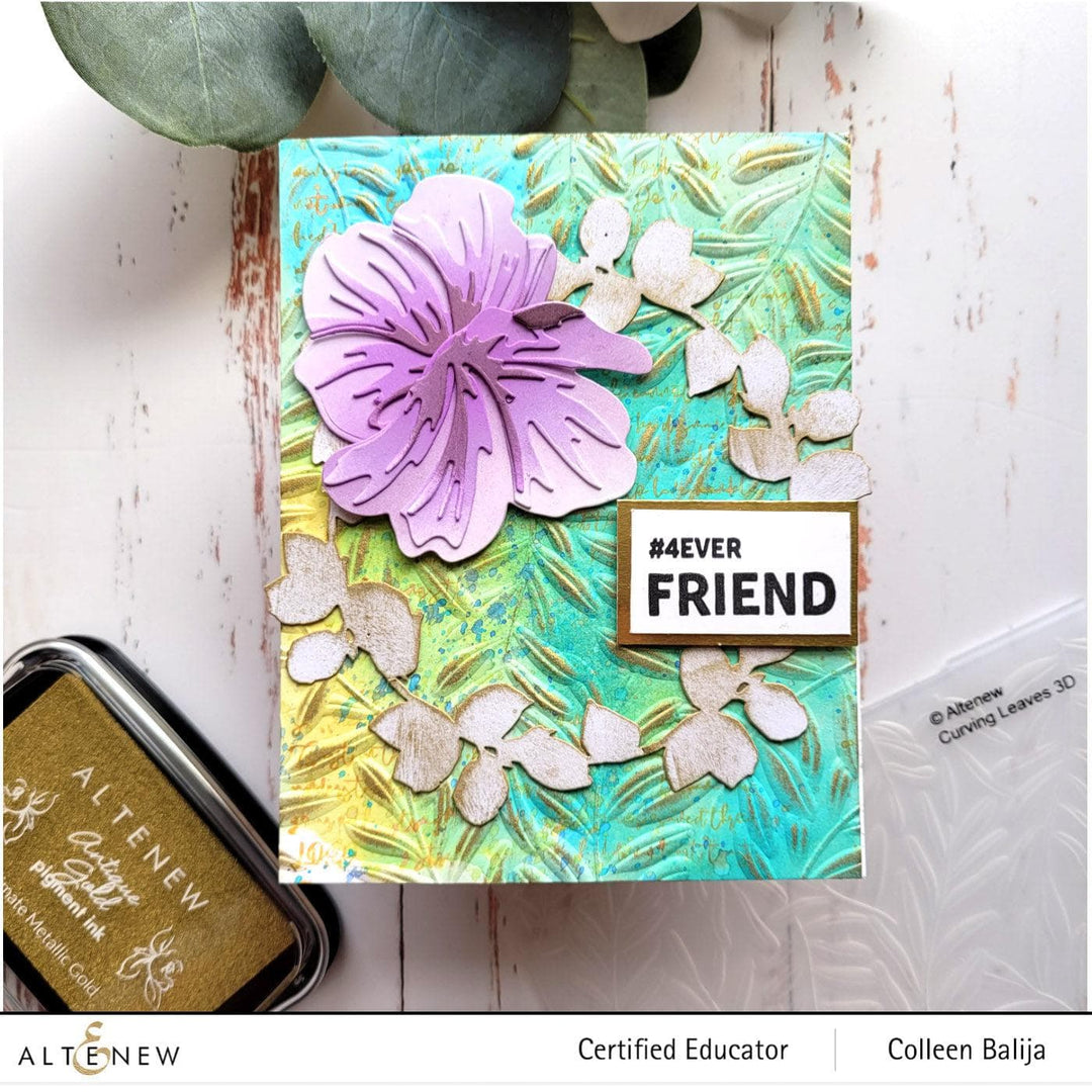 Part A-Glitz Art Craft Co.,LTD Embossing Folder Curving Leaves 3D Embossing Folder