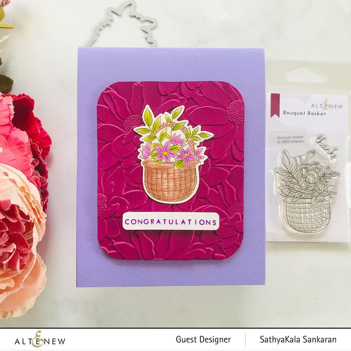 Part A-Glitz Art Craft Co.,LTD Embossing Folder Daisy Bed 3D Embossing Folder