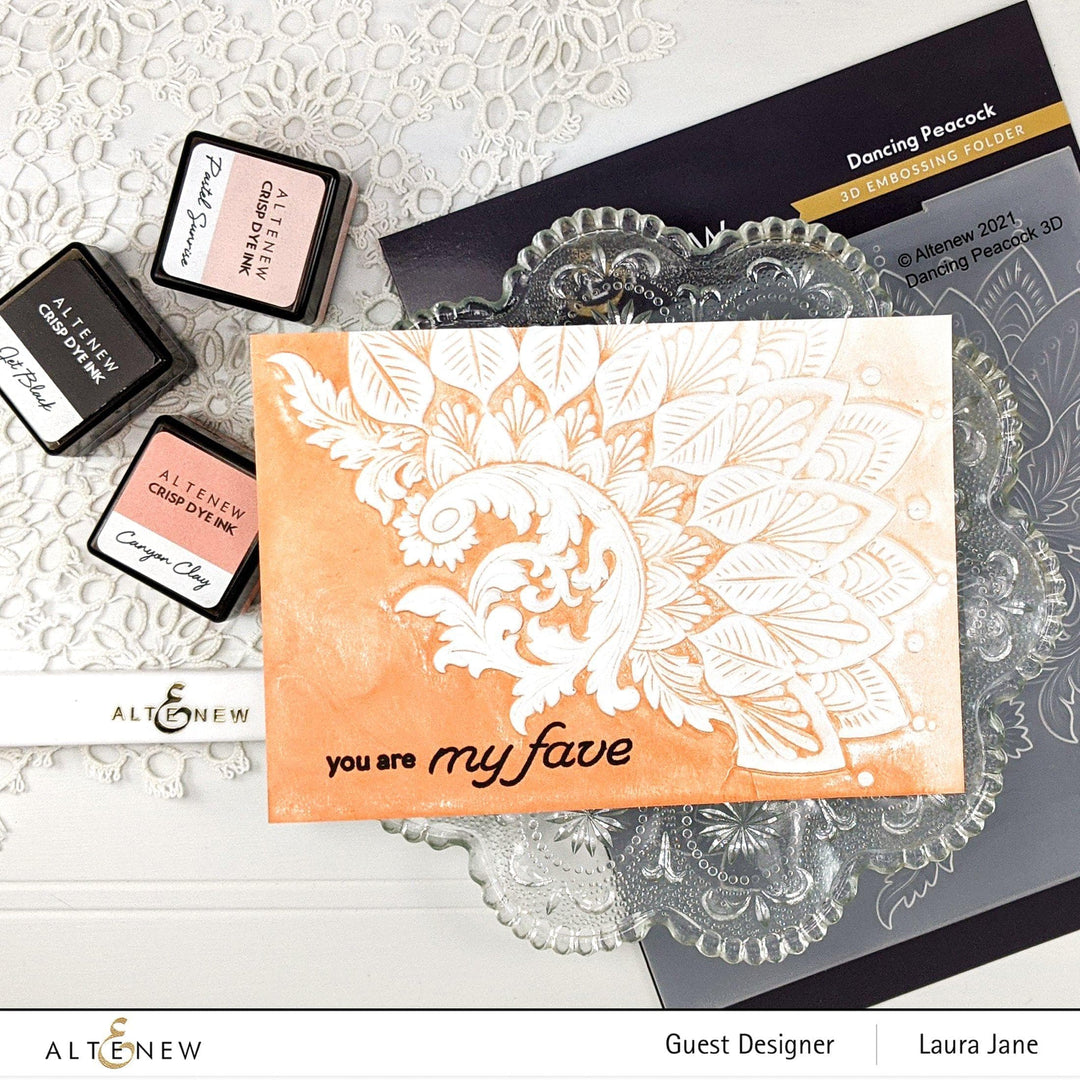 Part A-Glitz Art Craft Co.,LTD Embossing Folder Dancing Peacock 3D Embossing Folder