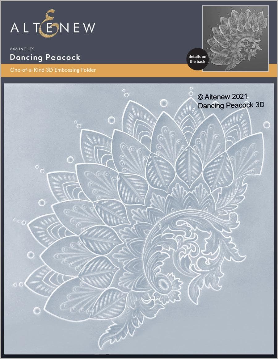 Part A-Glitz Art Craft Co.,LTD Embossing Folder Dancing Peacock 3D Embossing Folder