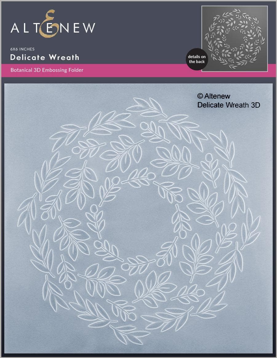 Part A-Glitz Art Craft Co.,LTD Embossing Folder Delicate Wreath 3D Embossing Folder
