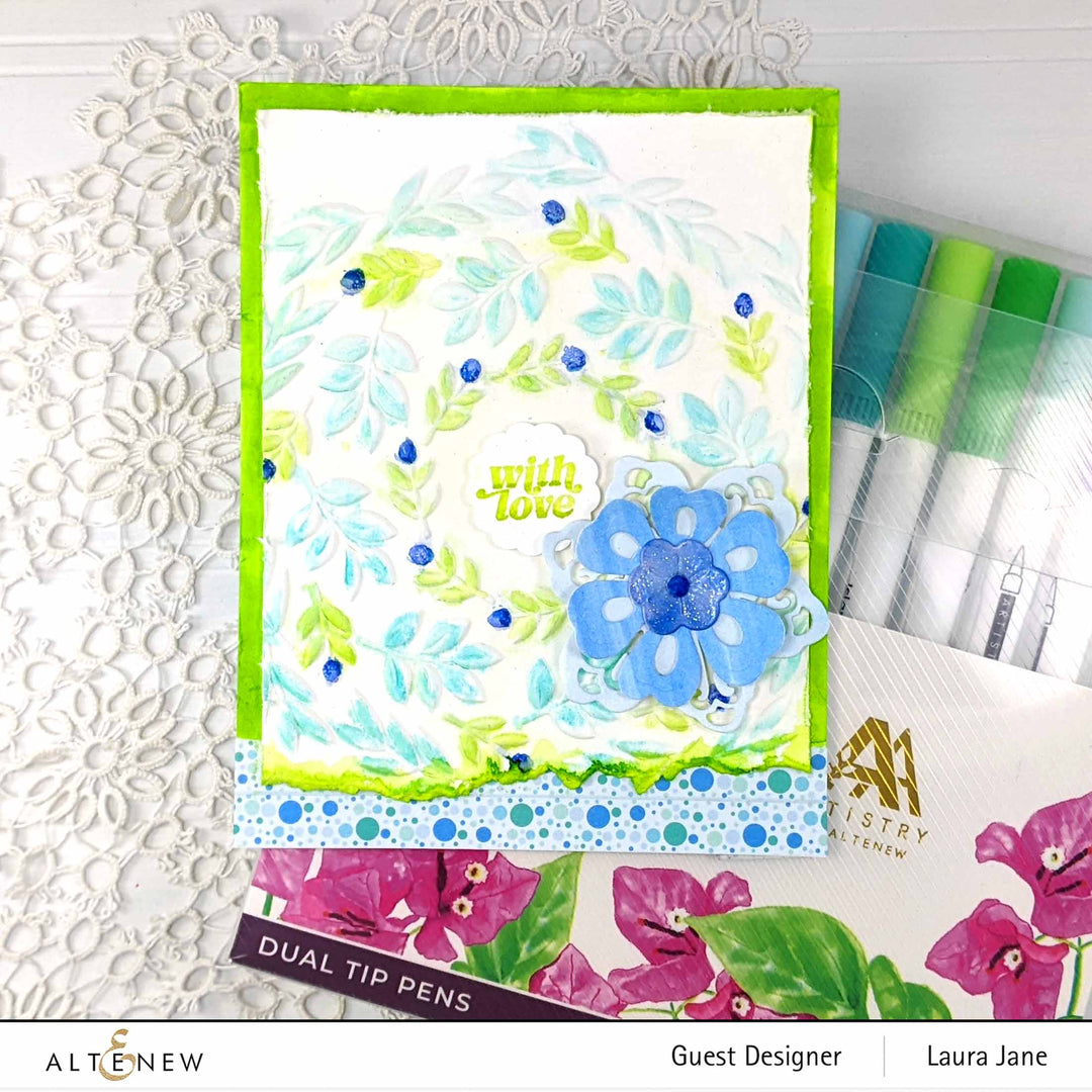 Part A-Glitz Art Craft Co.,LTD Embossing Folder Delicate Wreath 3D Embossing Folder