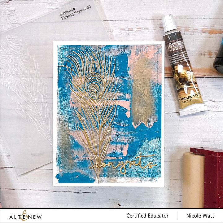 Part A-Glitz Art Craft Co.,LTD Embossing Folder Floating Feather 3D Embossing Folder