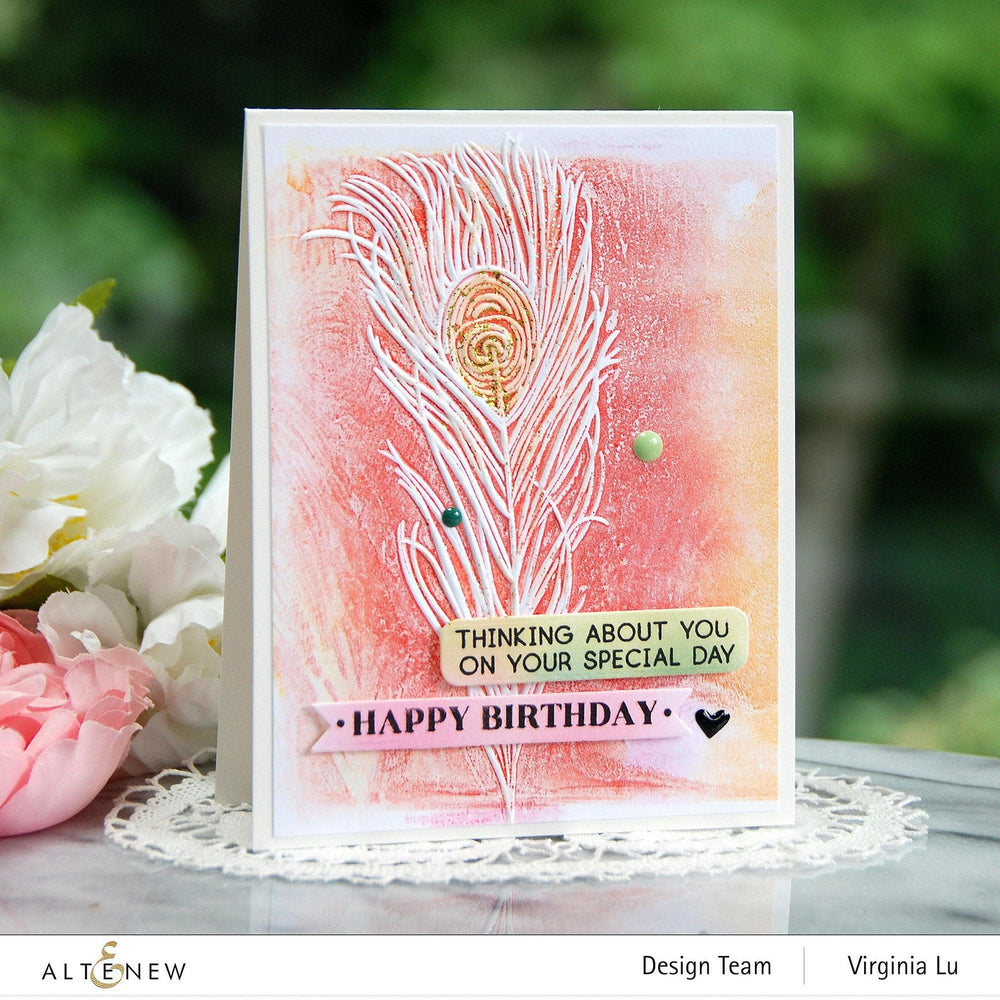 Part A-Glitz Art Craft Co.,LTD Embossing Folder Floating Feather 3D Embossing Folder