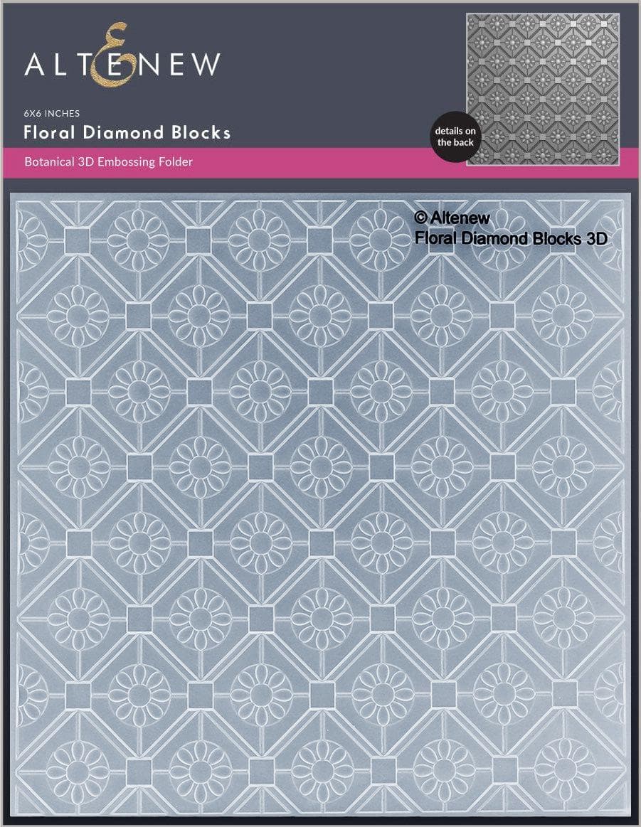 Part A-Glitz Art Craft Co.,LTD Embossing Folder Floral Diamond Blocks 3D Embossing Folder
