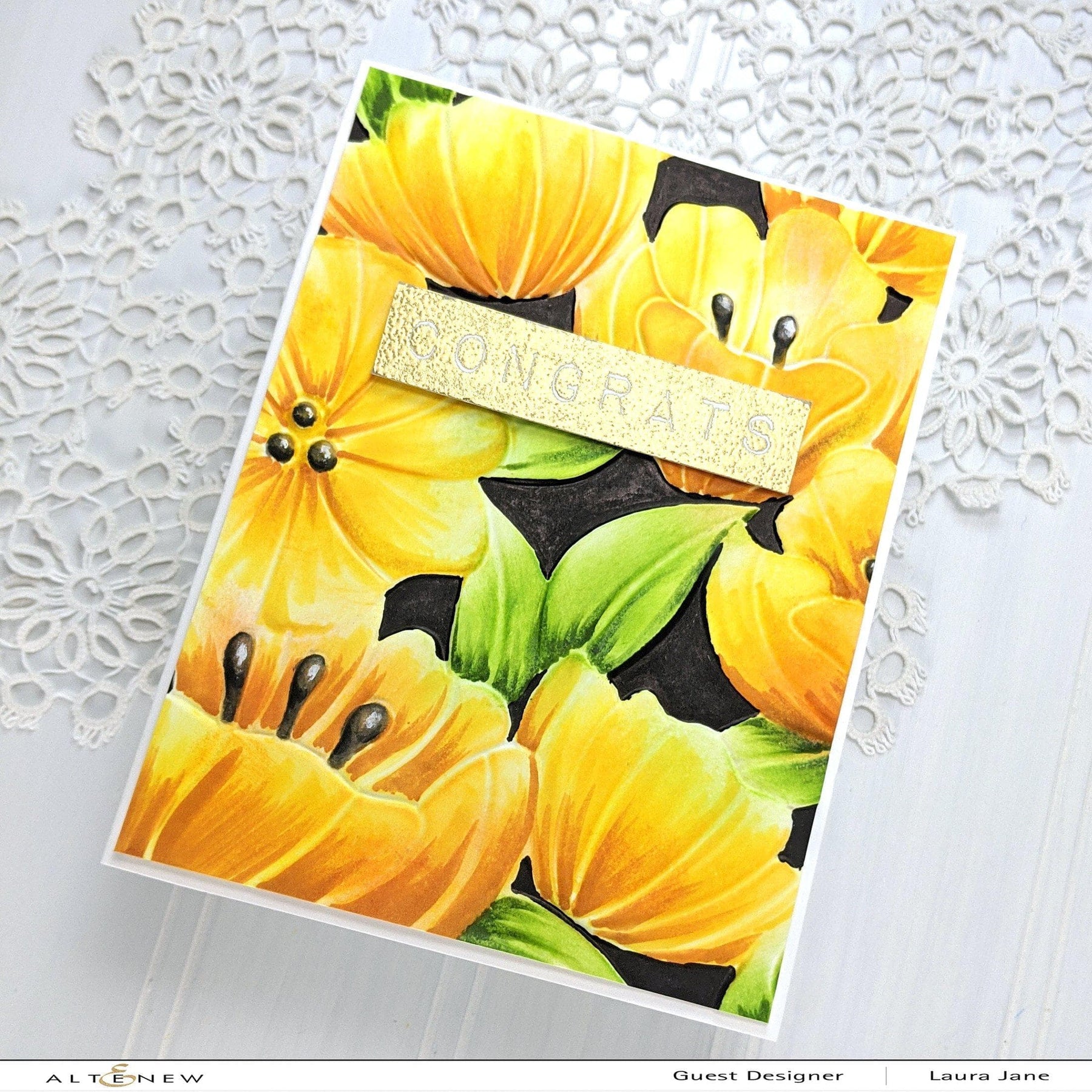 Mosaic Embossing Folder for Card Making Floral Plastic