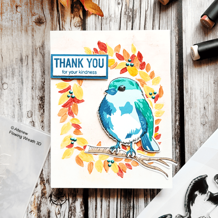 Part A-Glitz Art Craft Co.,LTD Embossing Folder Flowing Wreath 3D Embossing Folder