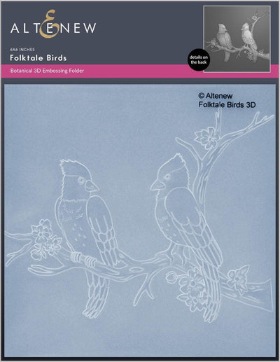 Part A-Glitz Art Craft Co.,LTD Embossing Folder Folktale Birds 3D Embossing Folder