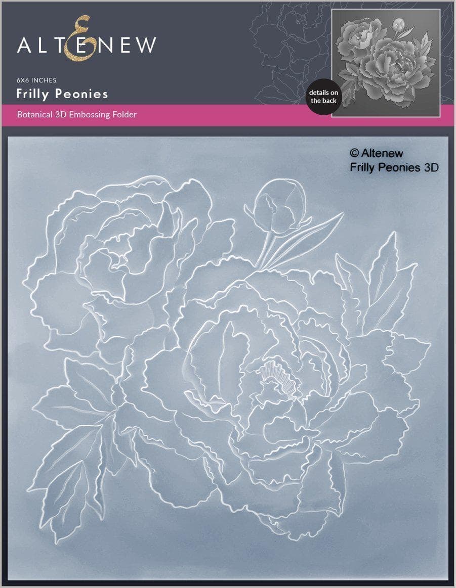 Part A-Glitz Art Craft Co.,LTD Embossing Folder Frilly Peonies 3D Embossing Folder