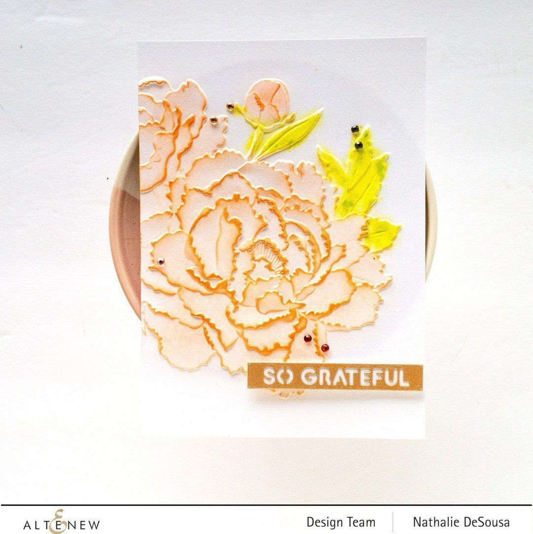 Part A-Glitz Art Craft Co.,LTD Embossing Folder Frilly Peonies 3D Embossing Folder