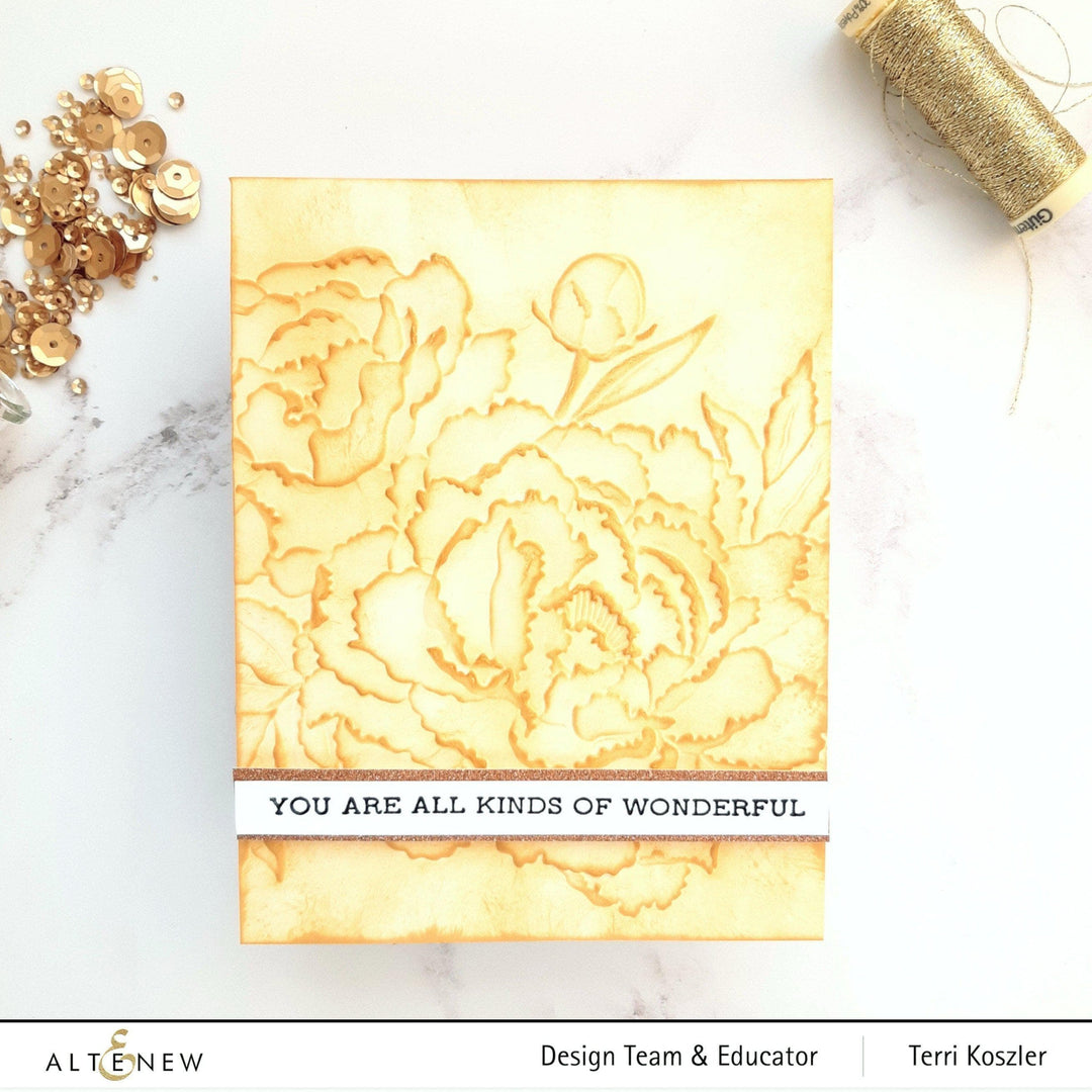 Part A-Glitz Art Craft Co.,LTD Embossing Folder Frilly Peonies 3D Embossing Folder