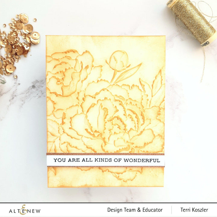 Part A-Glitz Art Craft Co.,LTD Embossing Folder Frilly Peonies 3D Embossing Folder