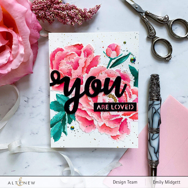 Part A-Glitz Art Craft Co.,LTD Embossing Folder Frilly Peonies 3D Embossing Folder