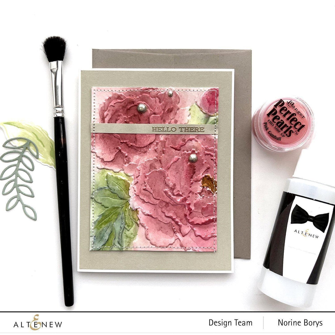 Part A-Glitz Art Craft Co.,LTD Embossing Folder Frilly Peonies 3D Embossing Folder