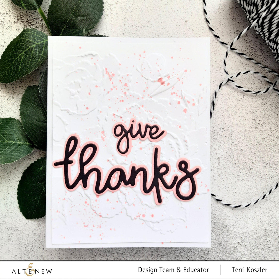 Part A-Glitz Art Craft Co.,LTD Embossing Folder Frilly Peonies 3D Embossing Folder